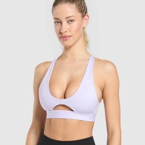 NWT Gymshark Peek A Boo Sports Bra Fresh Lilac Size Small